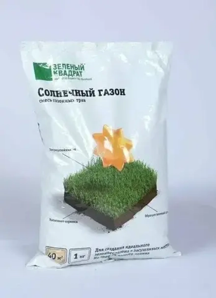 Газон Зеленый квадрат Солнечный