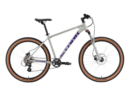 Велосипед 27,5" Stark'24 Hunter 27.3 HD р.16" серый/фиолетовый
