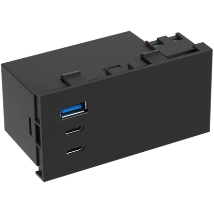 USB зарядное устройство,  100W,  Type A + C + C,  4 мод.,  черн. матовая (90х45мм)