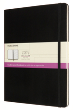 Блокнот Moleskine CLASSIC DOUBLE (NB413HBK) 19х25см линейка/нелинованный твердая обложка черный