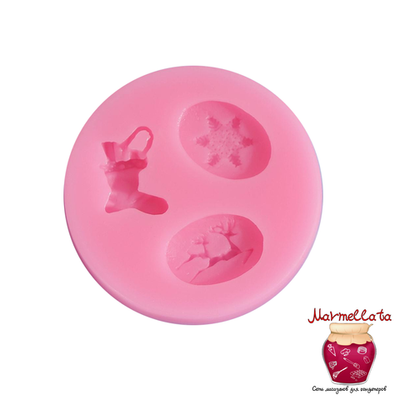 Молд силиконовый "Новогодняя сказка", 5,5*5,5*1 см