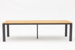 Lyon-Andy 280A+8R, комплект обеденной мебели антрацит/натуральный, алюминий/тик