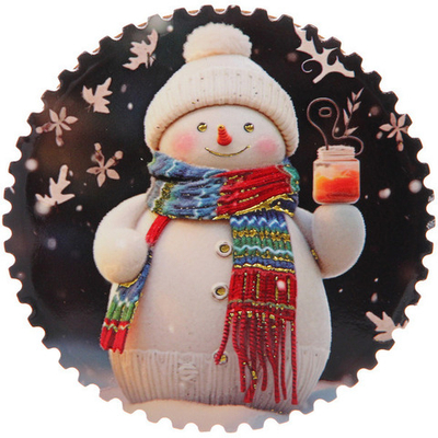 Подставка под кружку керамическая 10,5*10,5см «Снеговик с вареньем»