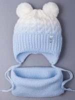Шапка для девочки осенняя вязаная и снуд