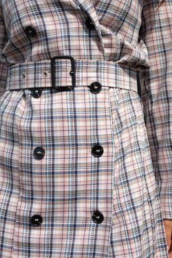 Платье-пиджак в клетку из вискозы