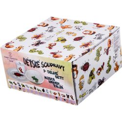 НАБОР ПОСУДЫ НА 1 ПЕРСОНУ 3 ПР. "ЗВЕРЯТА": КРУЖКА 300МЛ+ТАРЕЛКА 21,5СМ + САЛАТНИК 15СМ.