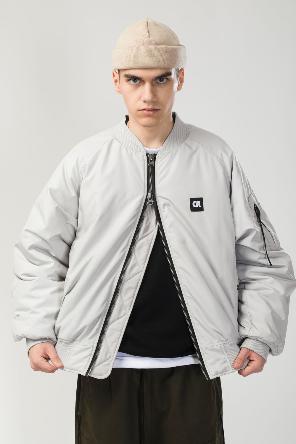 Бомбер CODERED Зимний Bomber Wide Пепельно-Светлая