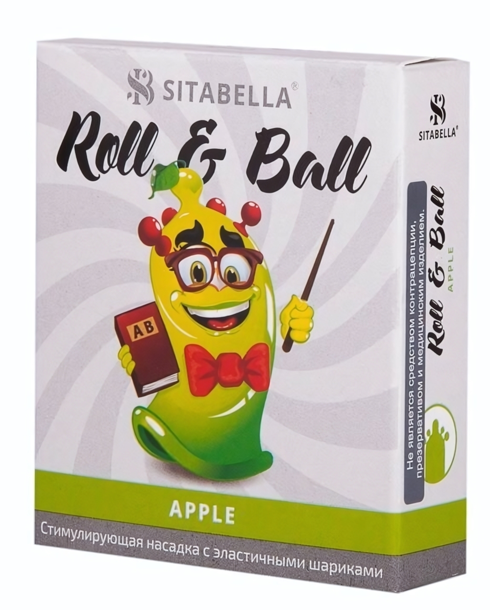 Стимулирующий презерватив-насадка Roll & Ball Apple (Цвет: прозрачный)