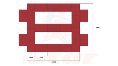Напольные страховочные маты вокруг двух батутов - стандарт FIG