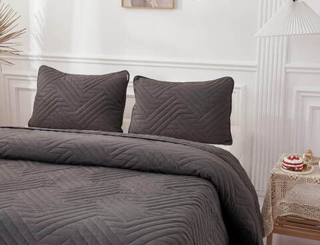 Покрывало 160х220 и наволочка 50х70 Sofi De MarkO Мориц темно-серое