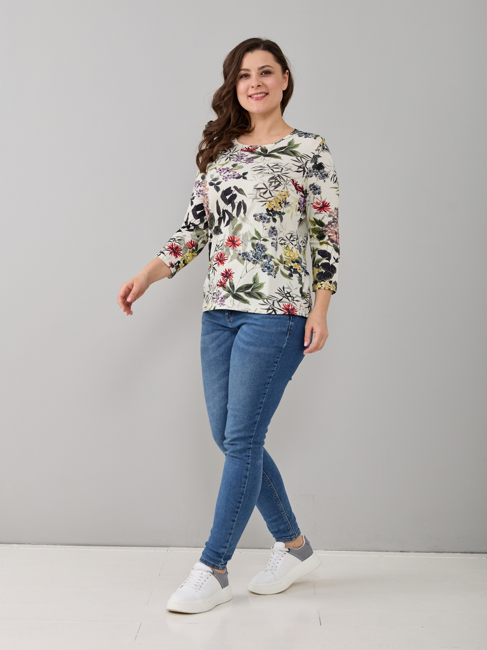 Лонгслив ЛНв-306/молоко-акварельгортензия