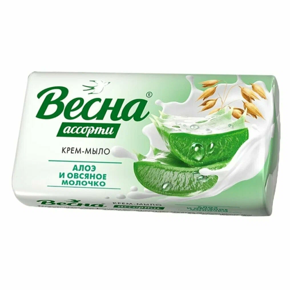 Крем-мыло Весна Алоэ и овсяное молочки 90 гр