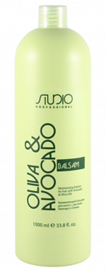 Увлажняющий бальзам для волос с маслами авокадо и оливы STUDIO Professional, 1000 мл