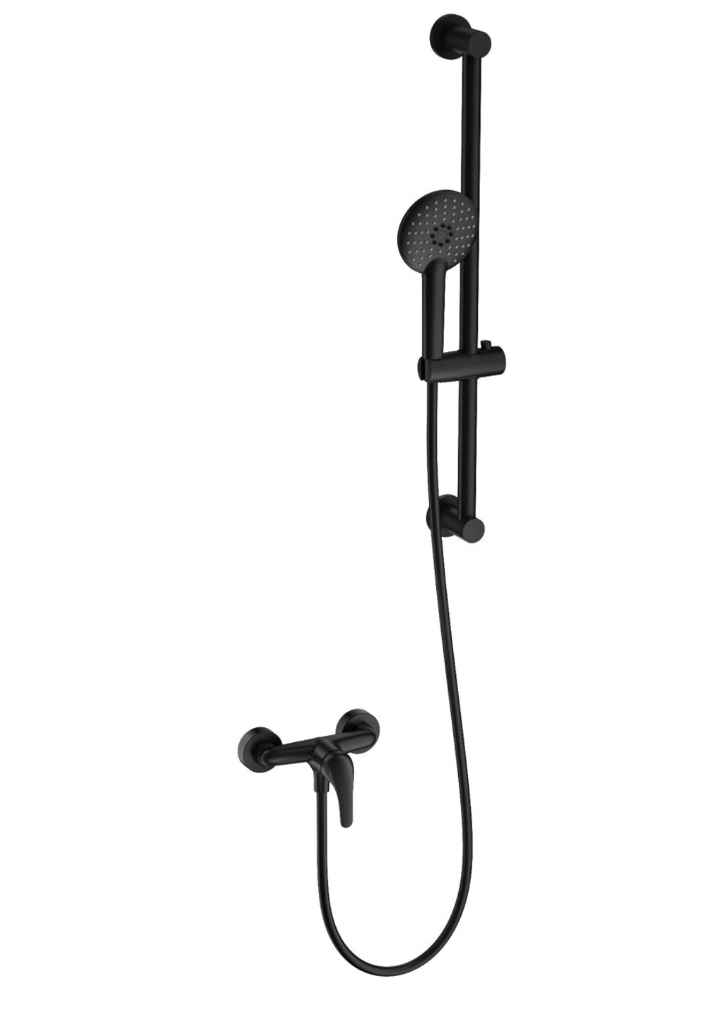 Смеситель для душа с гарнитуром WONZON & WOGHAND, Черный матовый (WW-4570-MB)