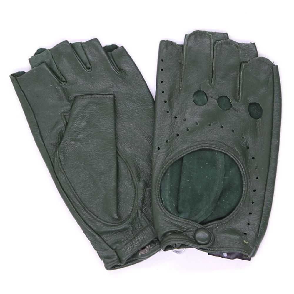 Перчатки Тёмно-зелёные ( с дырочками )