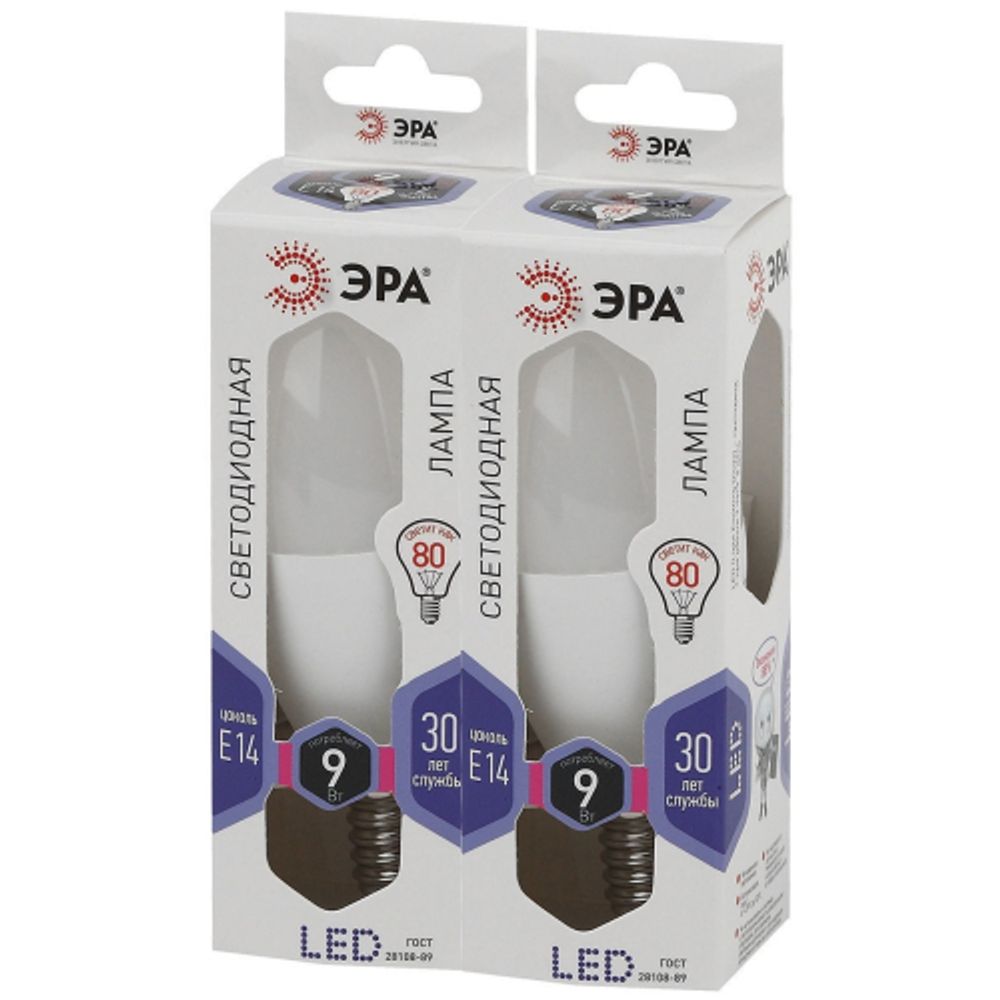 Лампочка светодиодная ЭРА STD LED B35-9W-860-E14 E14 / Е14 9Вт свеча холодный дневной свет | Лампы cветодиодные Свеча (B/C)