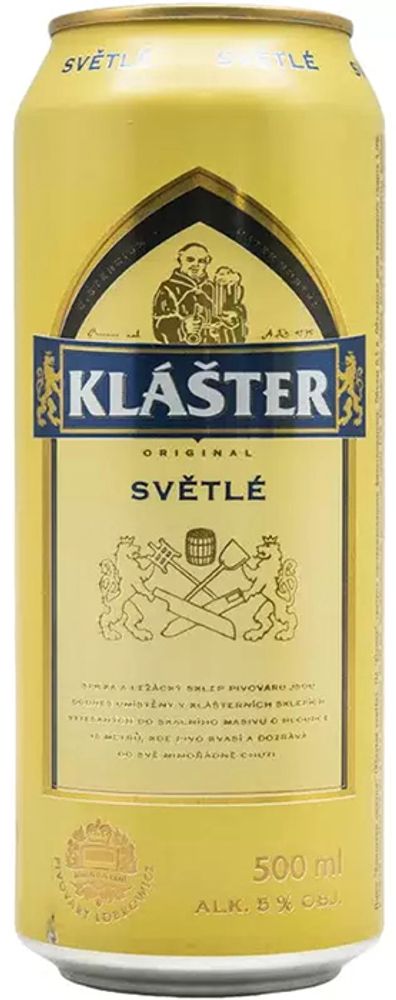 Пиво Клаштер Светлое / Klaster Svetle 0.5 - банка