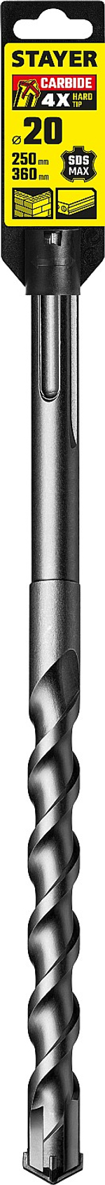 STAYER Hercules-4Х, 20 x 250/360 мм, SDS-max бур, Professional (29370-250-20)