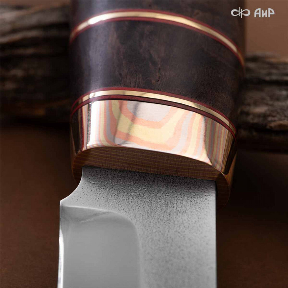 Нож АиР Саамский малый (стаб. к. береза, D2, мокуме, ножны авторские)