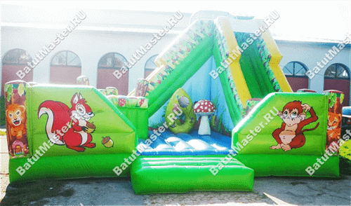 Коммерческий надувной батут-горка "Райский лес"