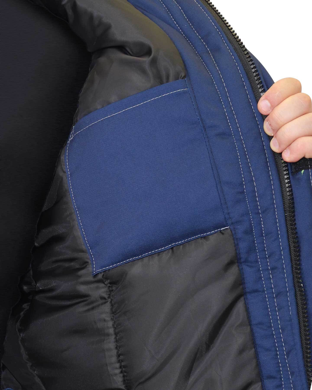 Куртка ФАВОРИТ зимняя удлиненная меховой воротник т. синий