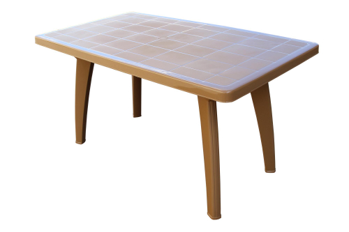 Стол пластиковый Солнце арт.741к прямоугольный (коричневый)