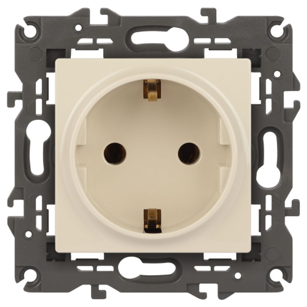 Розетка ЭРА Elegance 14-2101-02 с заземлением 2P+E Schuko 16A-250В IP20 слоновая кость