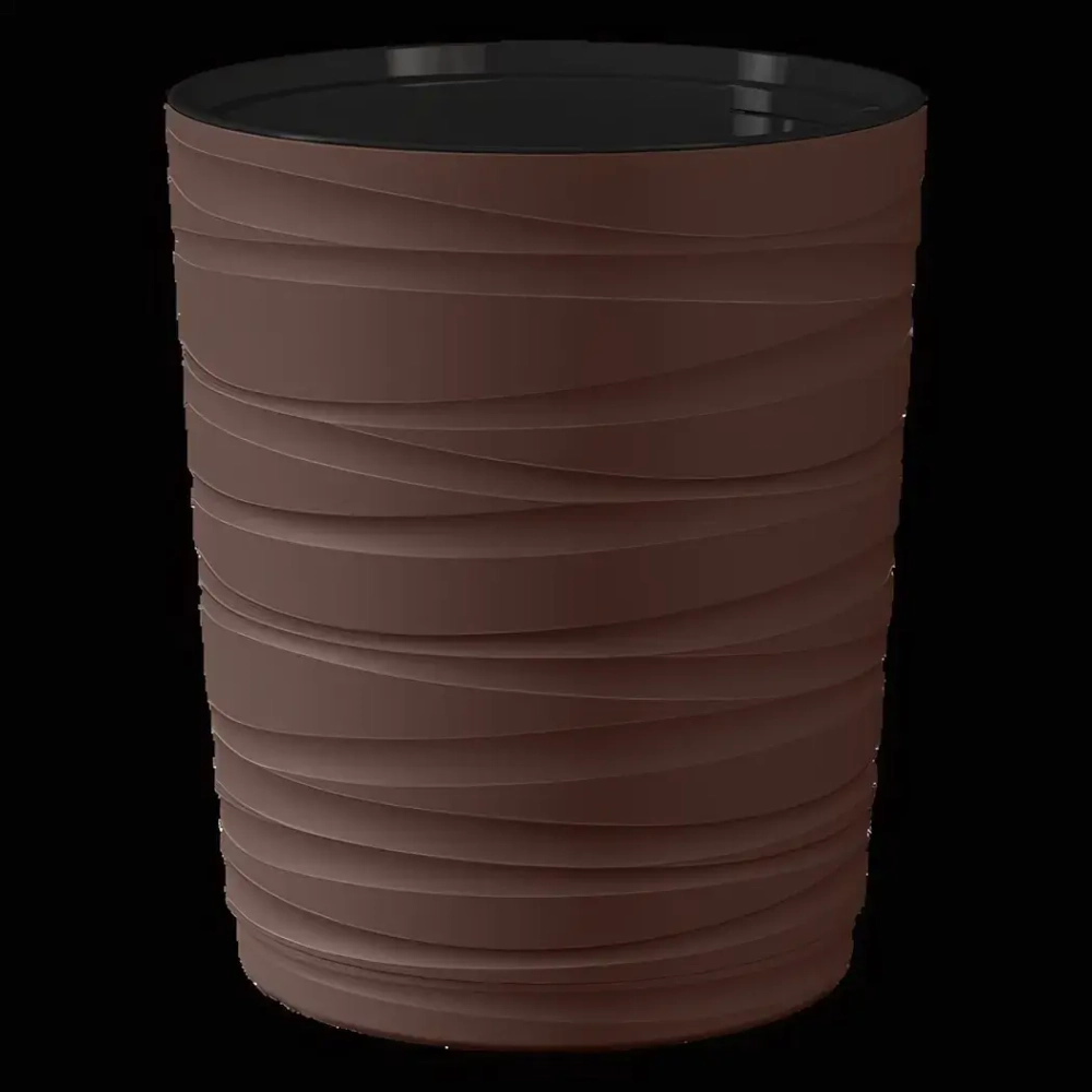 Кашпо для цветов пластиковое 15л d-30см «Модерн Медиум» Темно-коричневый