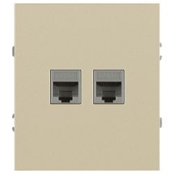 Розетка ЭРА Arktik 16-3108-04 информационная двойная 2XRJ45 шампань | Эра Arktik