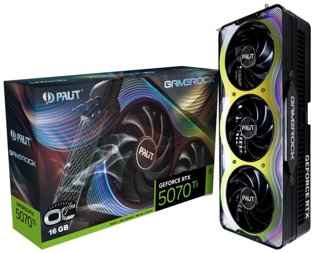 Видеокарта Palit RTX5070Ti GAMEROCK OC 16GB (NE7507TH19T2-GB2030G) 16 Гб
