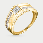 Кольцо для женщин из желтого золота 585 пробы с фианитами (арт. 18-117428)