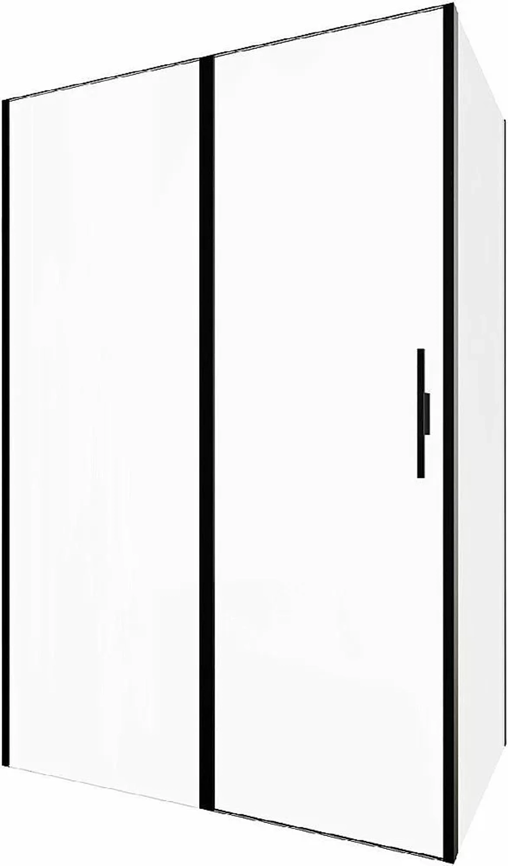 Душевой уголок Allen Brau Priority 3.31036.BBA+3.31042.BBA 140х80 стекло прозрачное/профиль черный брашированный
