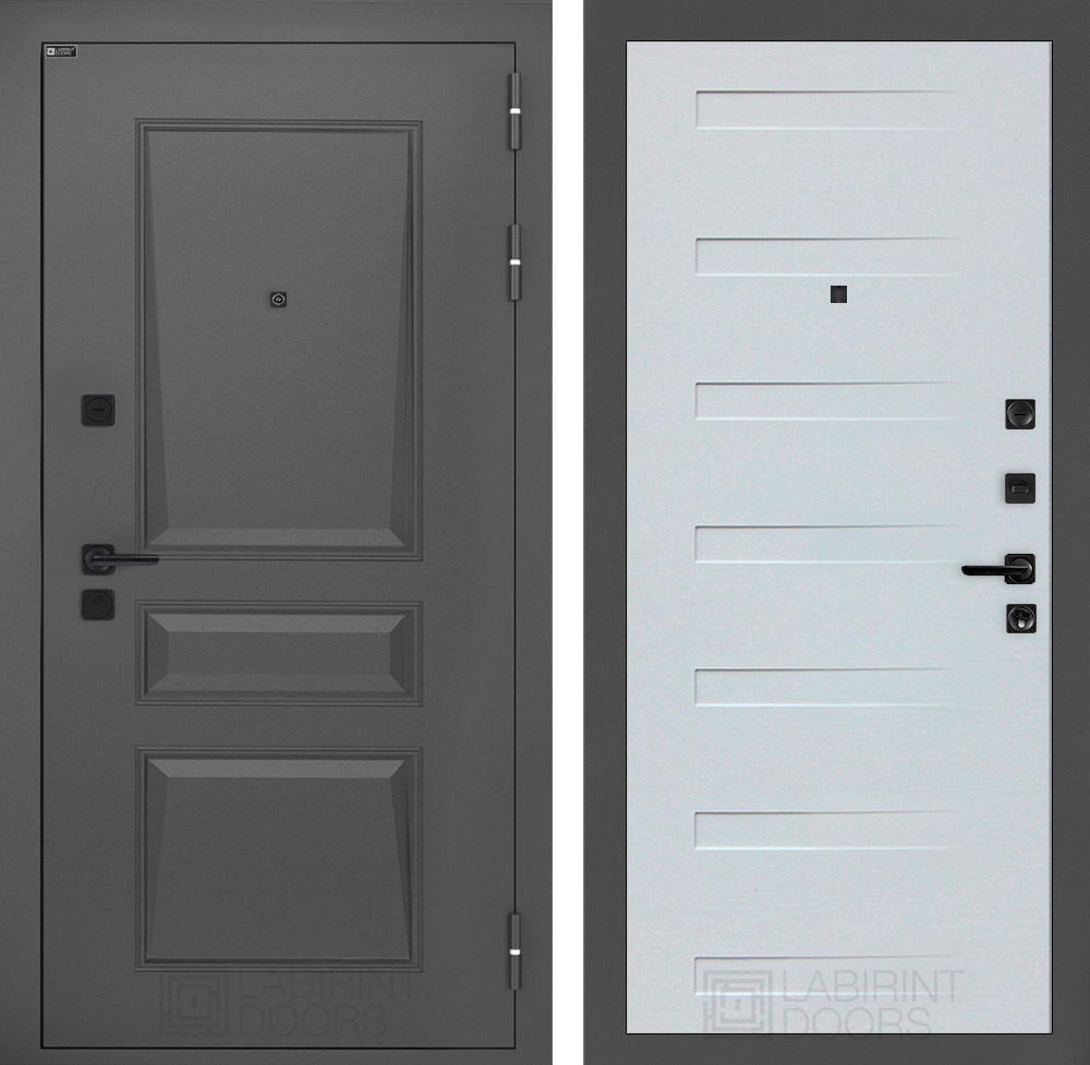 Дверь Входная Металлическая Лабиринт ОРЛЕАН 14 Дуб кантри белый горизонтальный