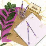 Ручка шариковая масляная с грипом MUNHWA "MC Gold", ФИОЛЕТОВАЯ, корпус прозрачный, узел 0,5 мм, линия письма 0,3 мм, BMC-09