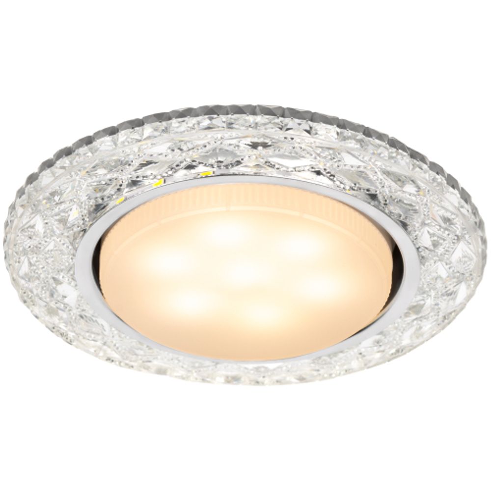 Светильник встраиваемый cо светодиодной подсветкой ЭРА DK LD24 SL/WH под лампу GX53 прозрачный