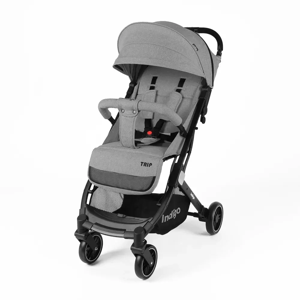 Коляска прогул. TRIP (2кол.(14см)2кол.(19см), съемн.бамп.) (Indigo) (серый)