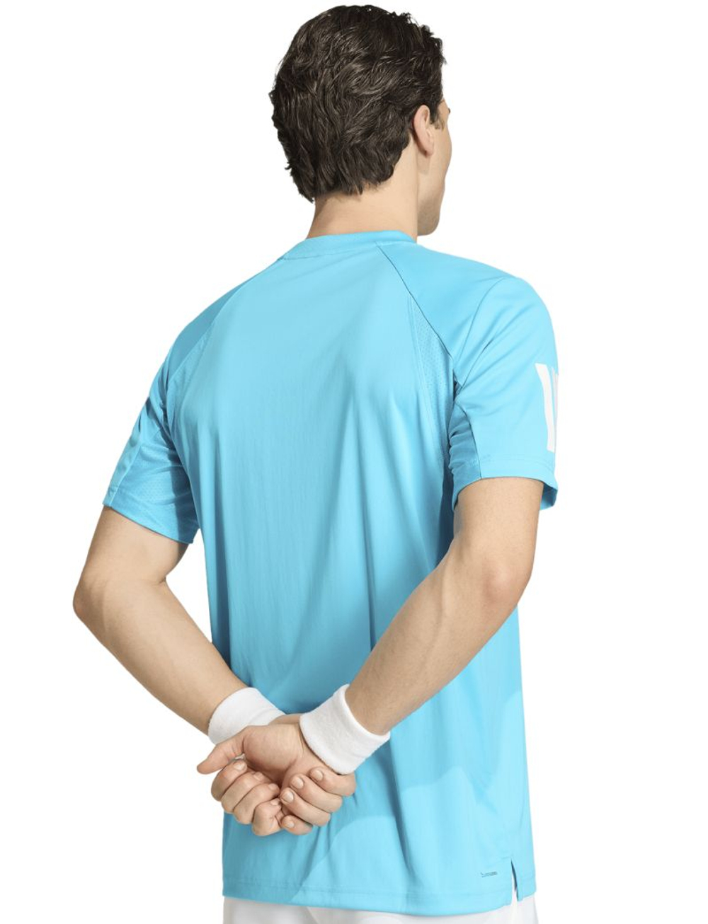 Мужская теннисная футболка Adidas Club 3-Stripes - cyan