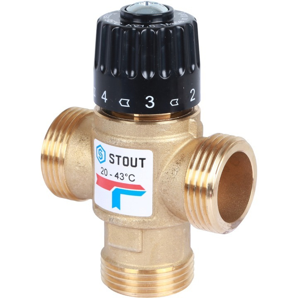 Термостатический клапан 1НР 20-43* KV1.6 STOUT