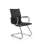 Кресло Кайман СН-300 софт, низкая спинка, полозья хром, экокожа Santorini