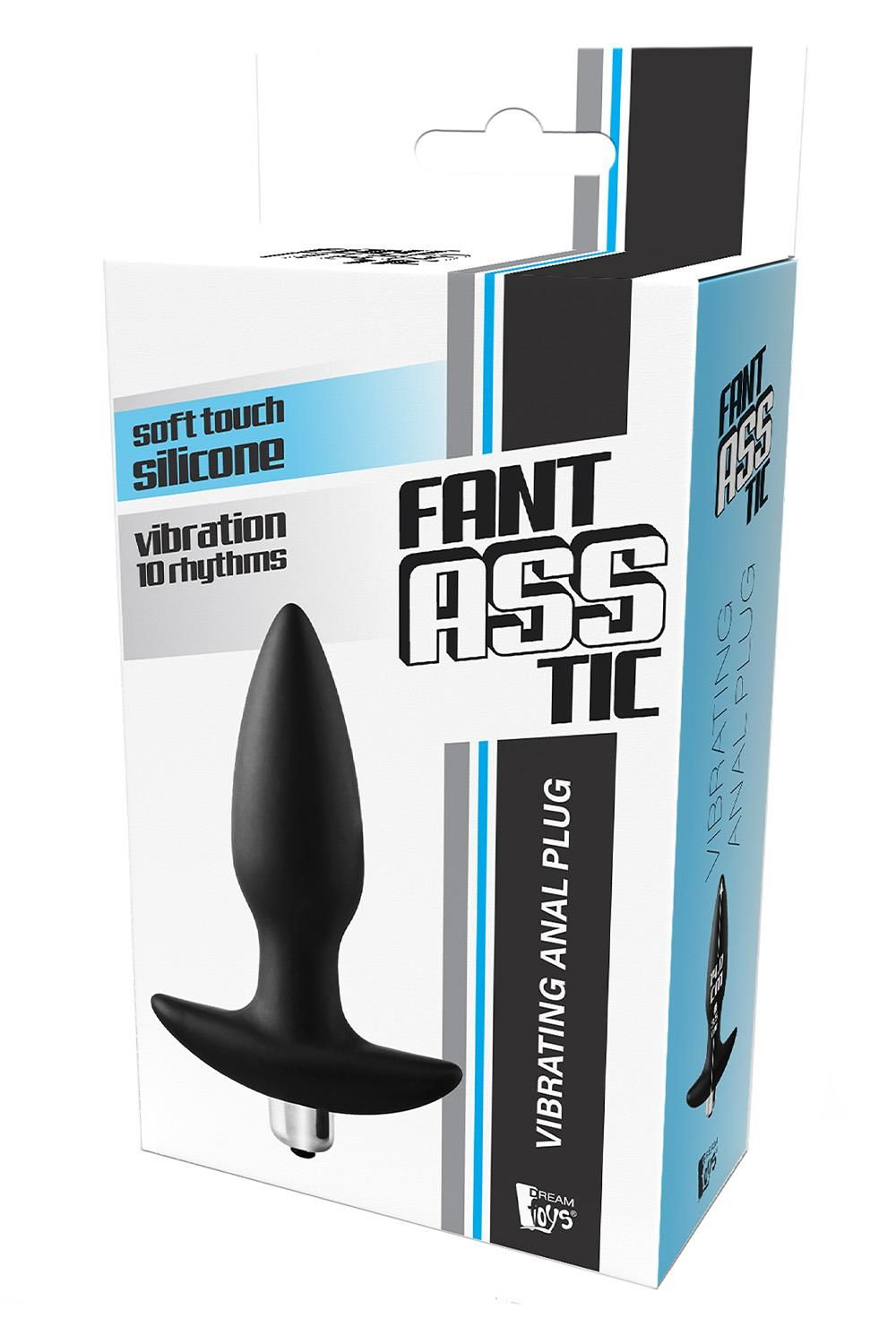Черная анальная вибропробка FantASStic Vibrating Plug - 14 см. (Цвет: черный)