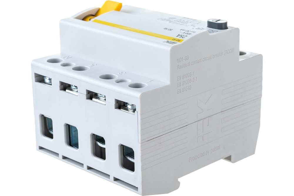 Выключатель дифференциальный (УЗО) ВД1-63 4Р 25А 30мА IEK