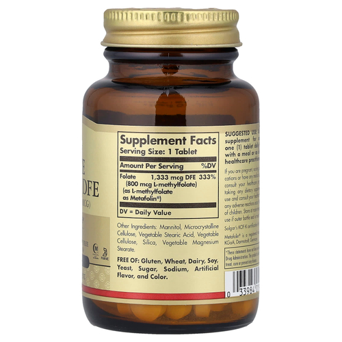 Solgar, фолат, 1333 мкг DFE, 100 таблеток