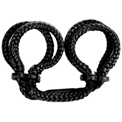 Чёрные оковы для рук Japanese Silk Love Rope Wrist Cuffs (Цвет: черный)