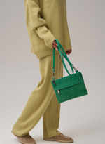 Замшевая сумка Deboro 3017 зеленый изумруд