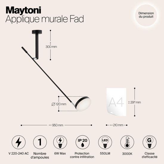 Настенный светильник (бра) Maytoni MOD070WL-L6B3K