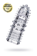 Прозрачная рельефная насадка на палец Arbo - 8 см. (Цвет: прозрачный)