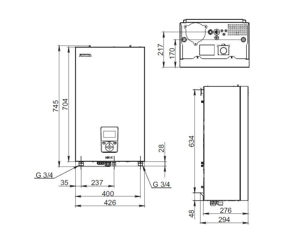 Электрический настенный котел ZOTA MK-X 18