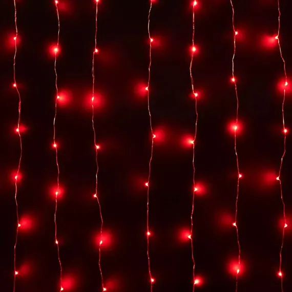 Светодиодный занавес Роса 1.6*1.6 м., 256 красных LED ламп, прозрачный провод, Beauty Led (Curtain 256-10-R)