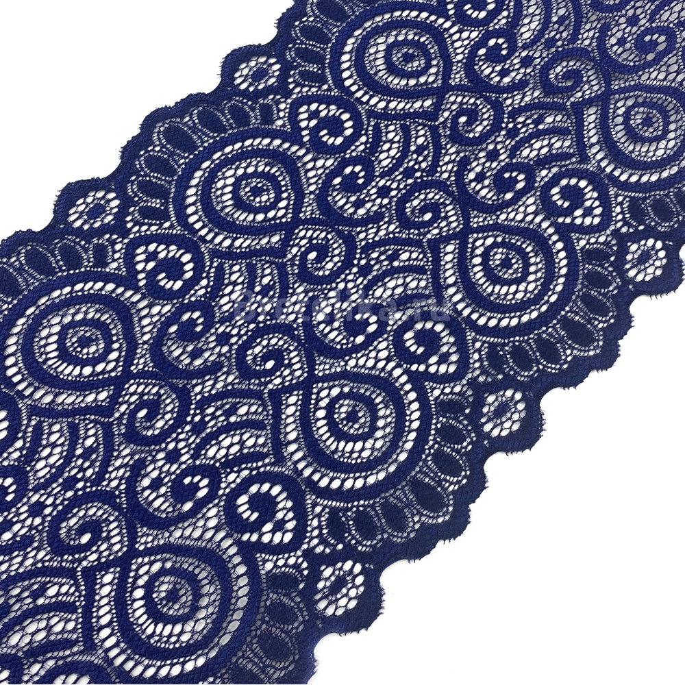 Кружево эластичное темно-синие 17 см