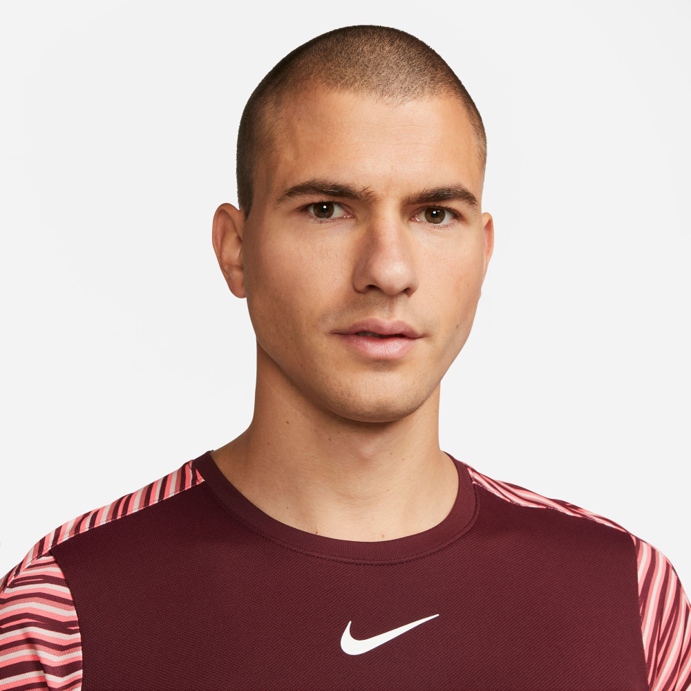 Мужское теннисное поло Nike Dri-Fit Court Slam RG T-Shirt Men - Dark Red, Antique Pink